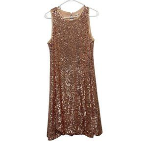 Gianni Bernini XL Fully Lined Sleeveless Sequin Dress in Dusty Rose